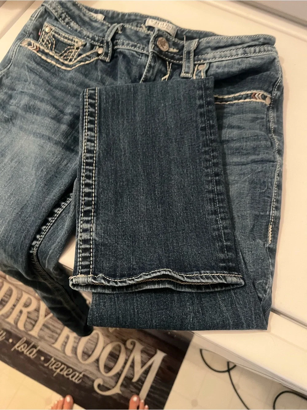 Vigoss Women's Faded Blue Denim Jeans